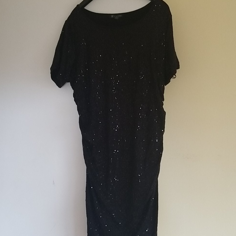 Inc. Body Con Sequin Midi Short Sleeve Dress 1x